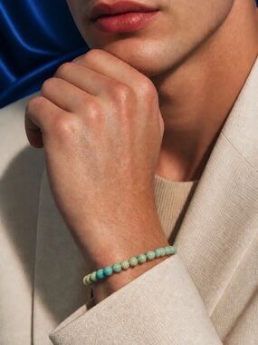 ‘Watermelon Crackle Quartz’ Beaded Stretchy Bracelet. Brand new! Never Worn.